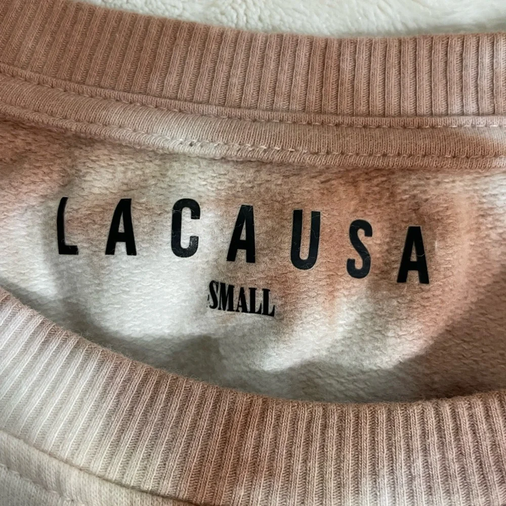 NWT LACAUSA (Anthropologie),C'est La Vie Tie Dye Crewneck Sweatshirt, Clay, S - Picture 5 of 7